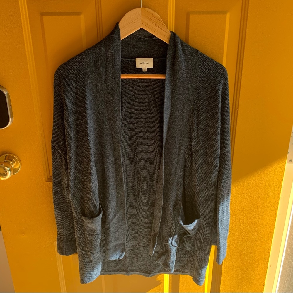 Wilfred Navy Mesh Knitted Cardigan Size XS